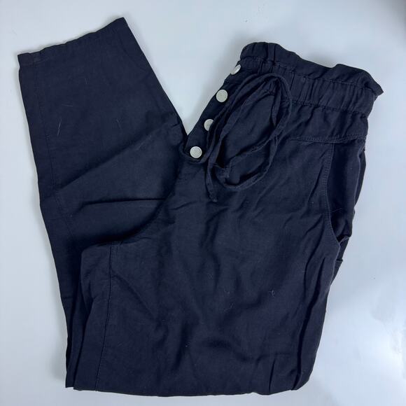 BLANKNYC 100% Cotton Paper Bag Casual High Rise Pants Black Small - Picture 1 of 7
